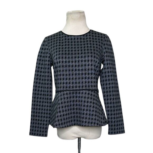 Ann Taylor black ponte knit long sleeves peplum blouse size SP - Picture 11 of 11